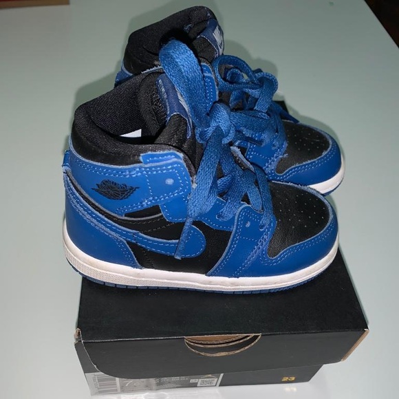 Jordan Other - Toddler Air Jordan 1 Retro High OG Dark Marina Blue, Black and White 7c